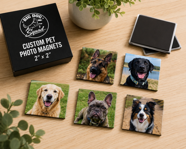 Custom Pet Photo Magnets - 2x2 Square; Sets of 3, 6 or 9