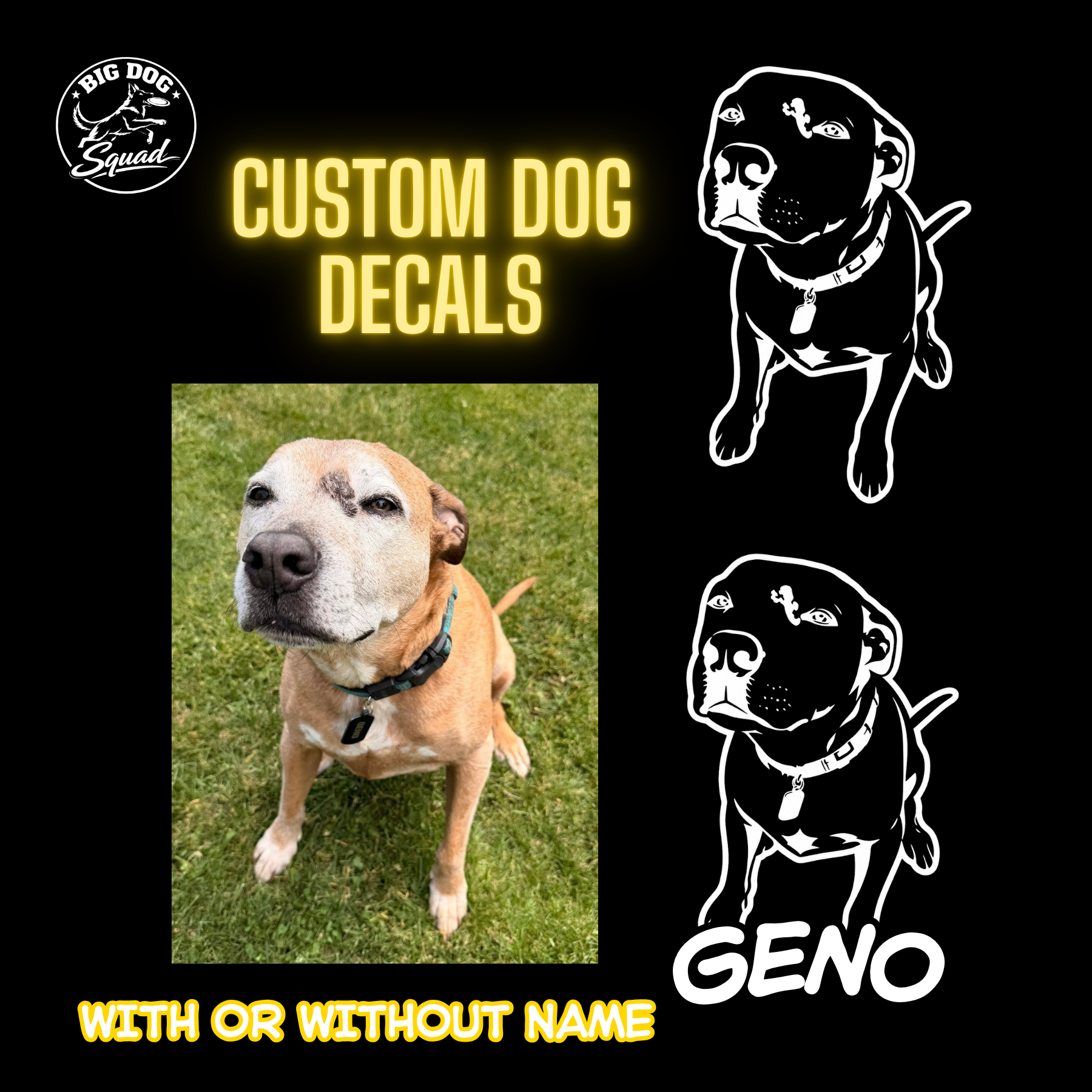 Big Dog Custom Pet Portrait Vinyl Decal