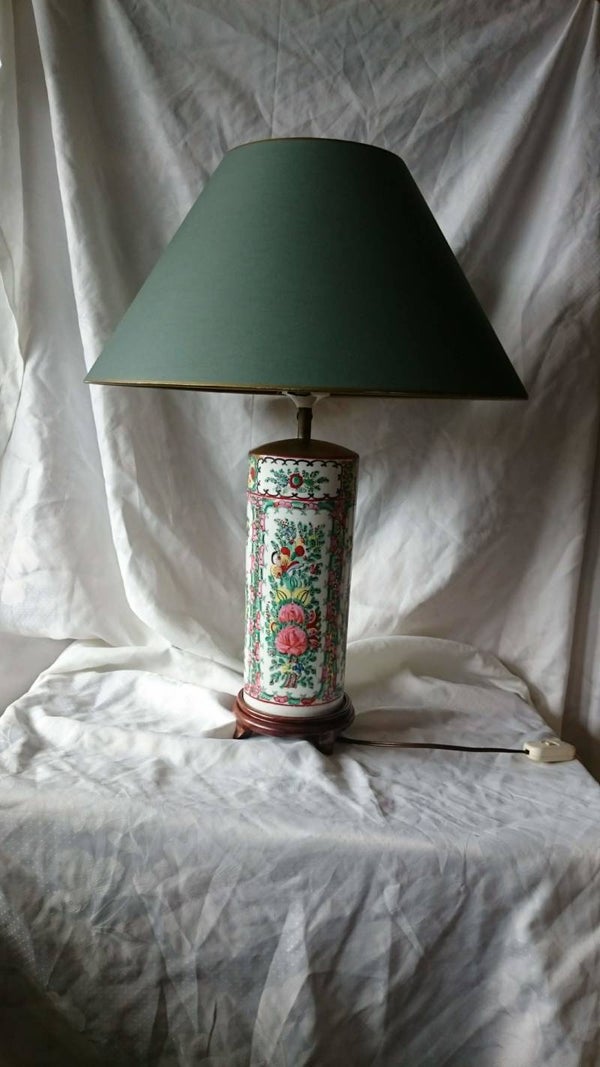 Famille Rose chinees porselein lampen, 2 stuks