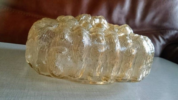 Rare amber glass flush mount textured glass