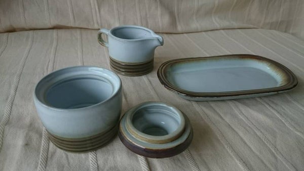 Gerzit German pottery coffee set -  sugar bowl and creamer
