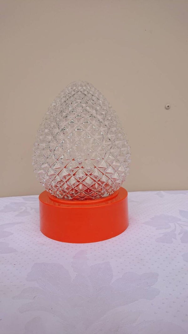 Ananas, pineappel,  plafonniere met oranje deksel, opvallend (NR25)