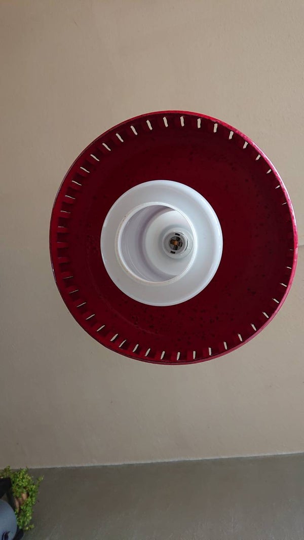 Pendant by Bent Karlby Lyfa design metal shade with glas