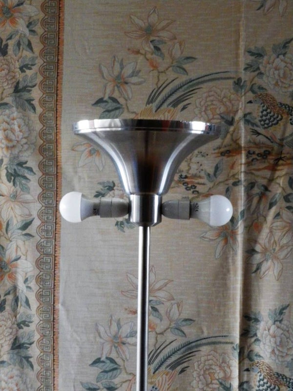 Gispen stijl metalen vloerlamp met 3 lichtpunten