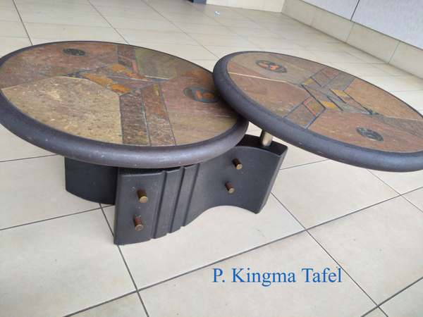 Paul Kingma design, modulaire salontafel, draaiende bladen, uniek