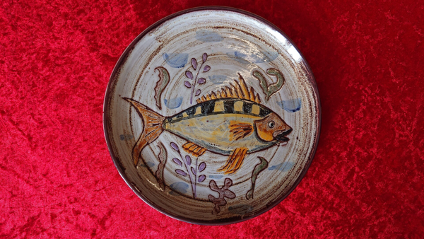 Vallauris Fait Main bord met vis motief