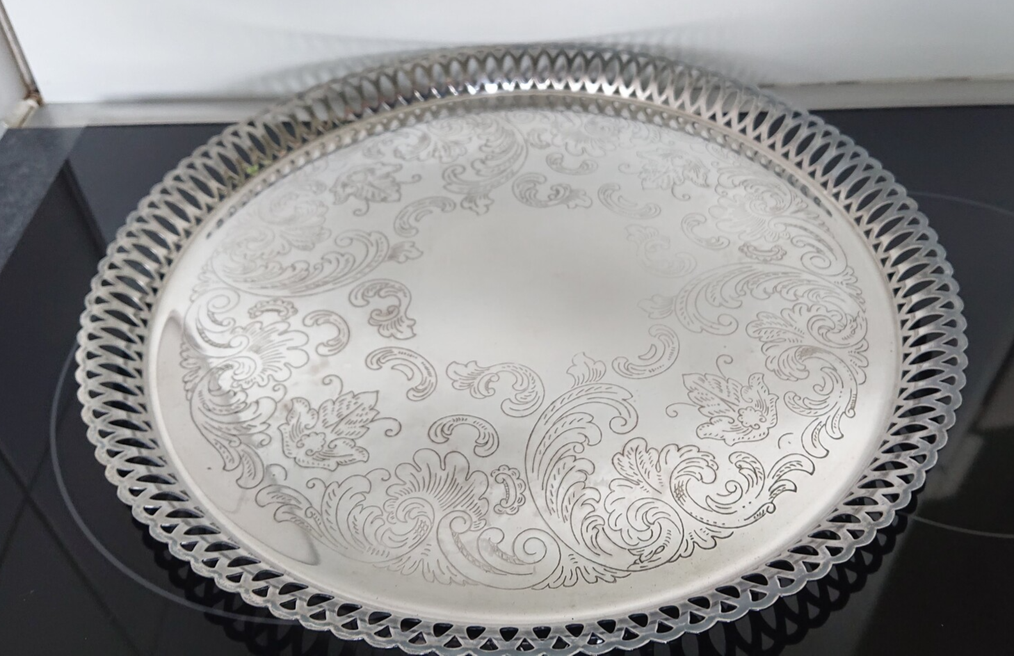 Verzilverd dienblad, S Metall, Zweden, 32 cm breed