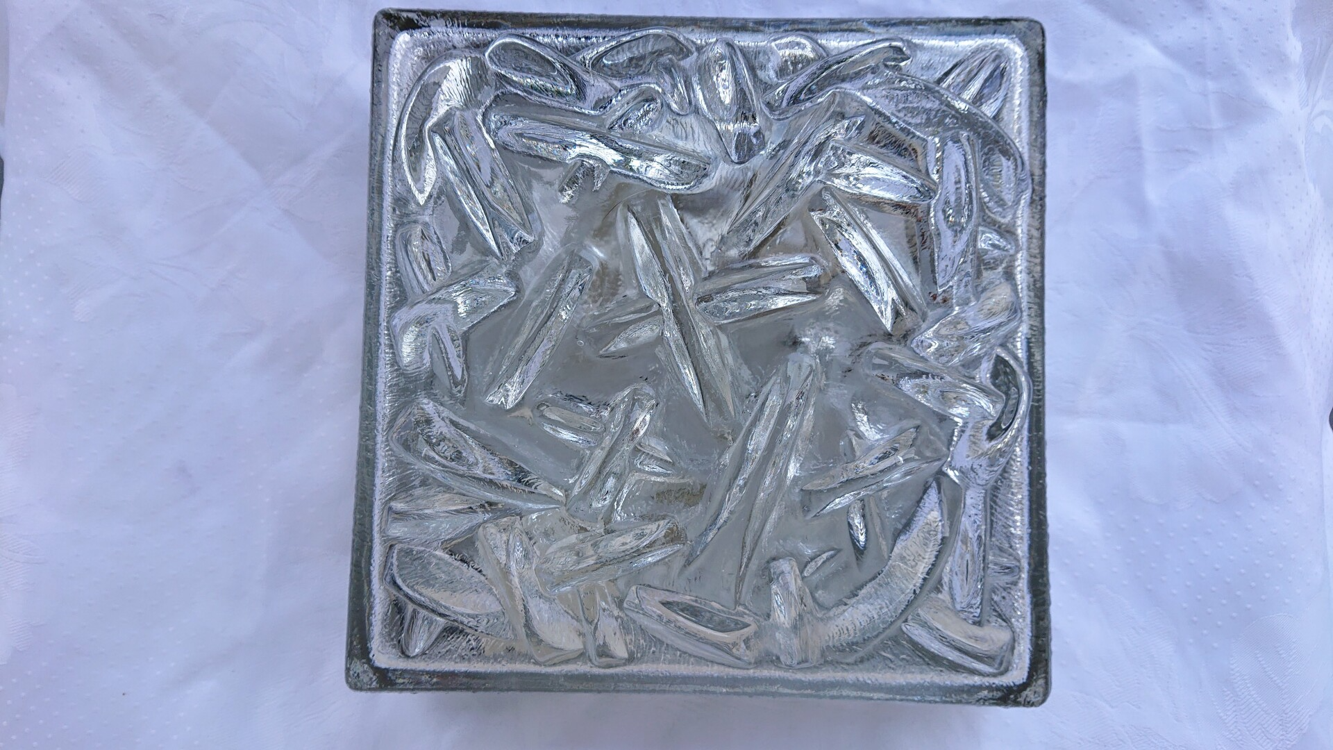 Vintage vierkante RZB Rudolf Zimmermann Bamberg plafonniere, 2 lichtpunten