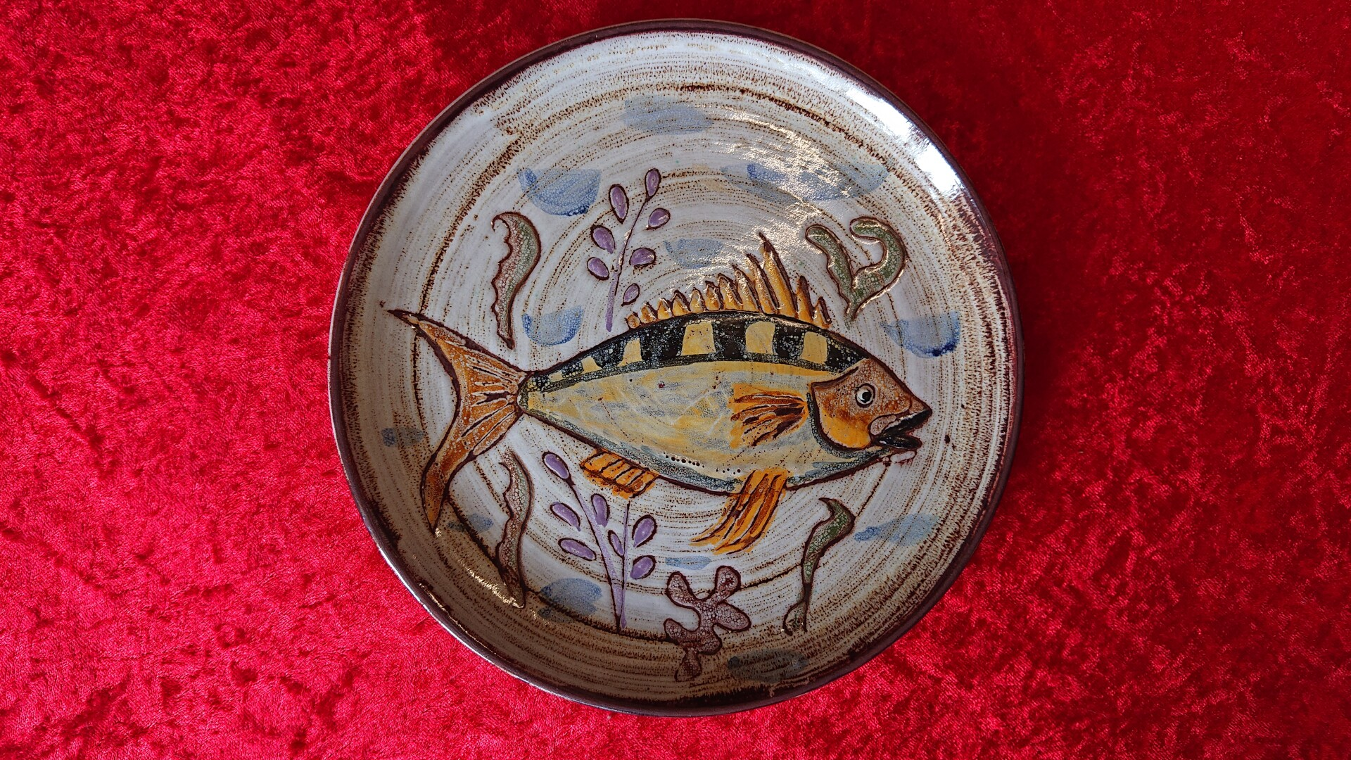 Vallauris Fait Main bord met vis motief