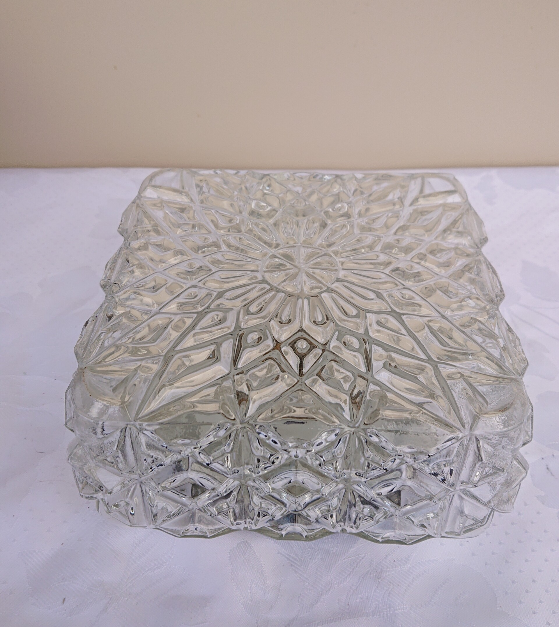 Plafonnière doorzichtig glas, geometrische vormen (09)