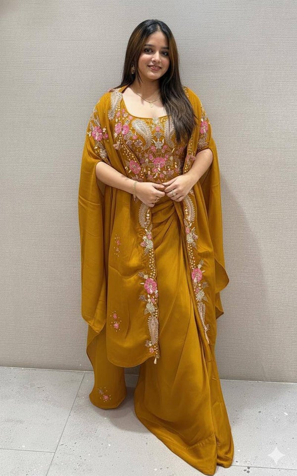 Ladies Crop Top and Lehenga with shrug
