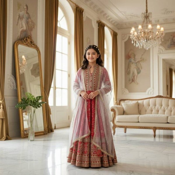 Kids gown with dupatta