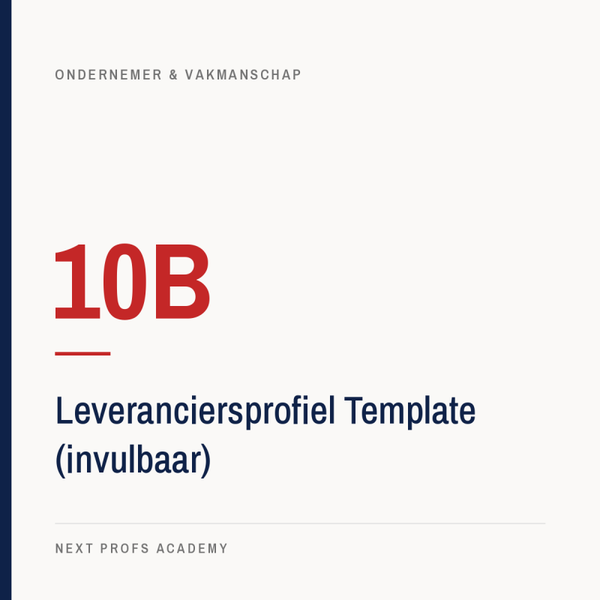 10B — Leveranciersprofiel Template (invulbaar)