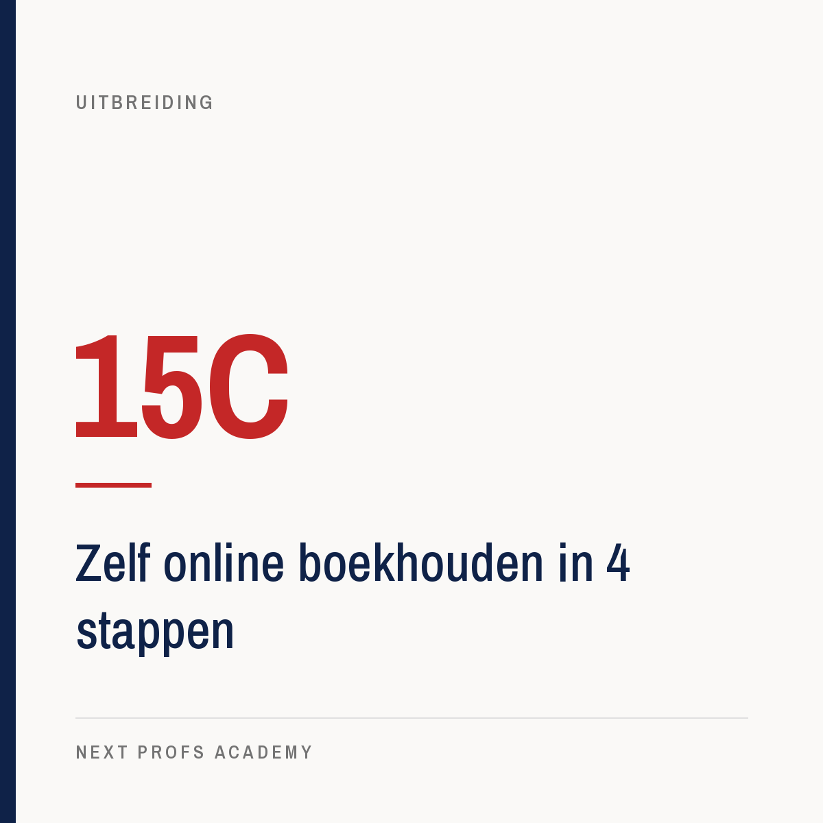 15C — Zelf online boekhouden in 4 stappen