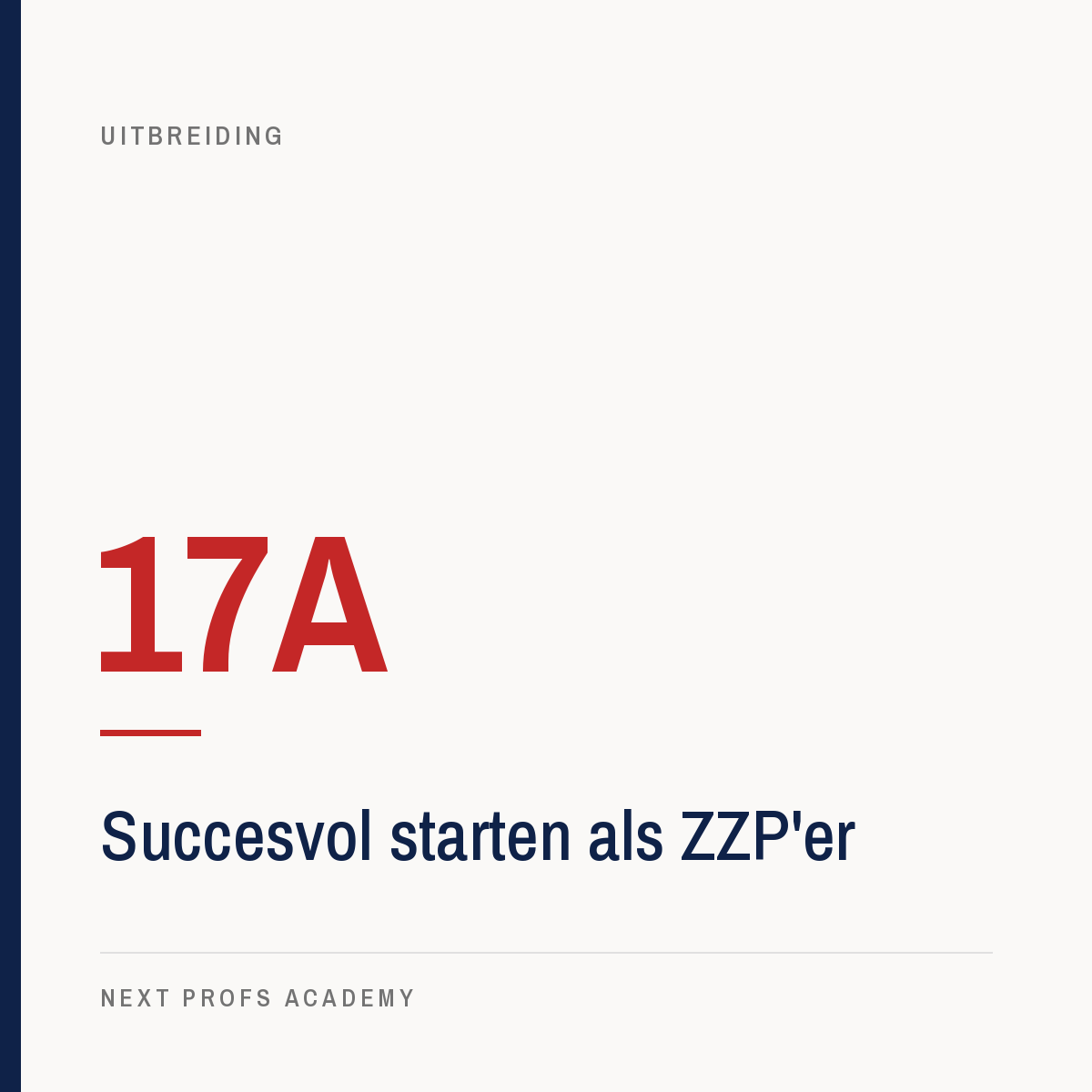 17A — Succesvol starten als ZZP’er