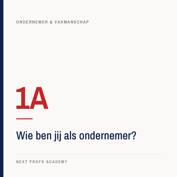1A — Wie ben jij als ondernemer?