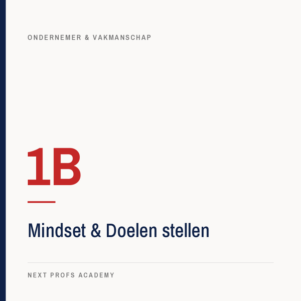 1B — Mindset & Doelen stellen