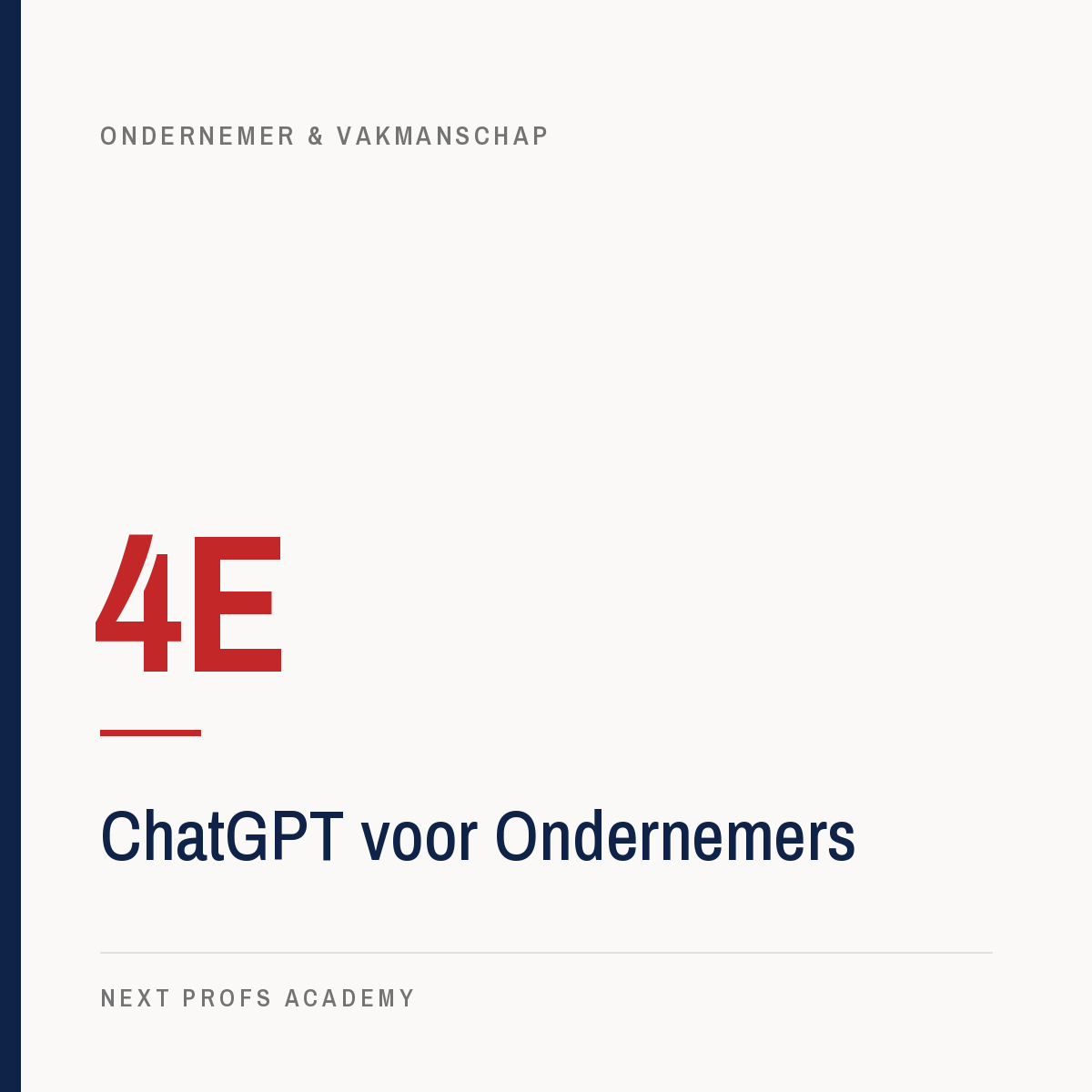 4E — ChatGPT voor Ondernemers