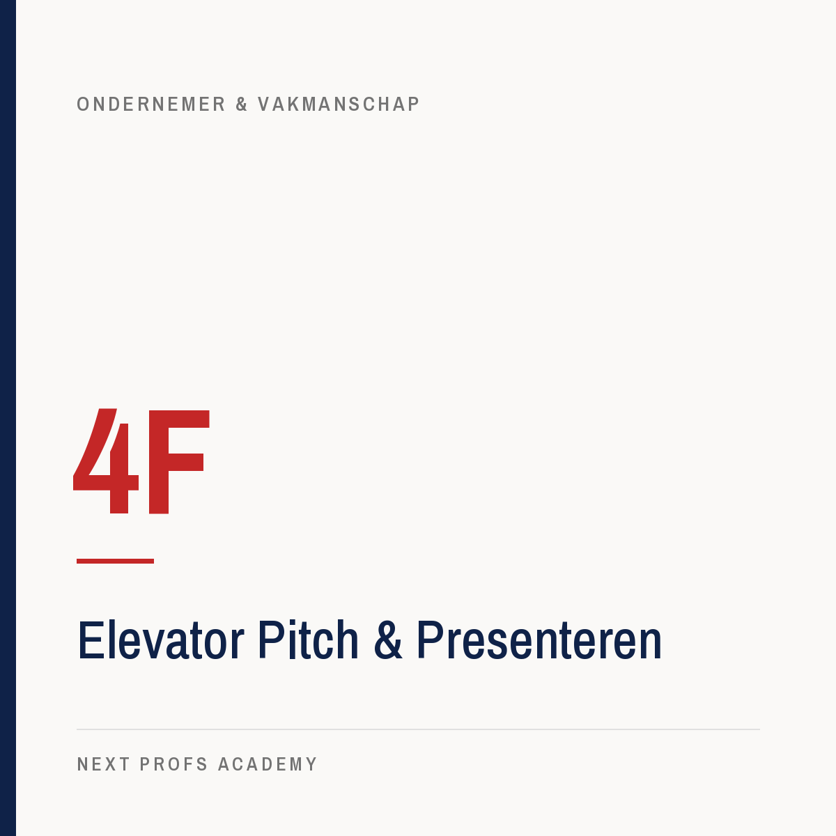 4F — Elevator Pitch & Presenteren