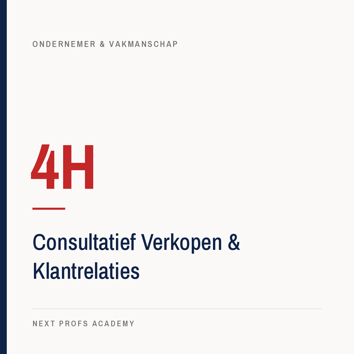 4H — Consultatief Verkopen & Klantrelaties