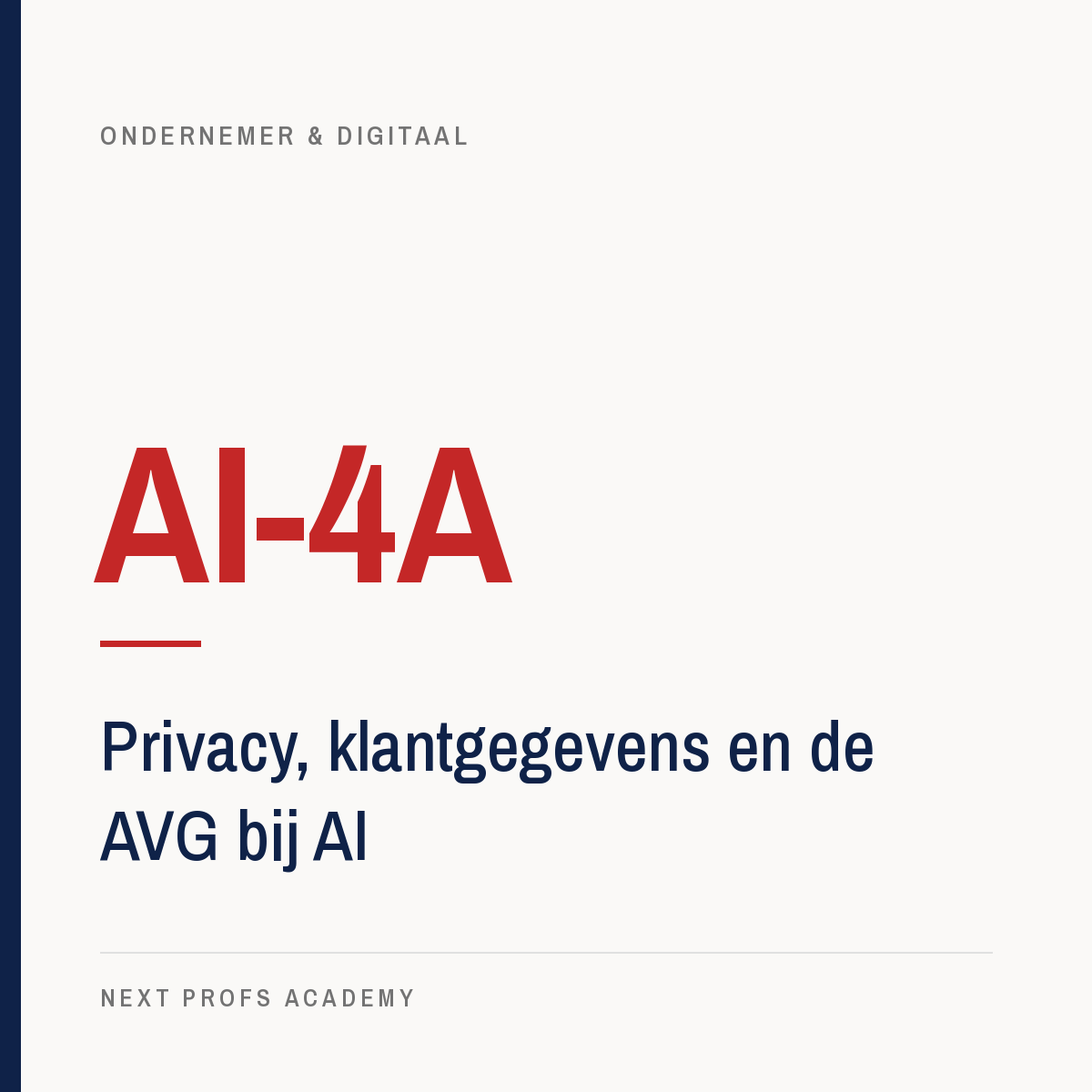 AI-4A — Privacy, klantgegevens en de AVG bij AI