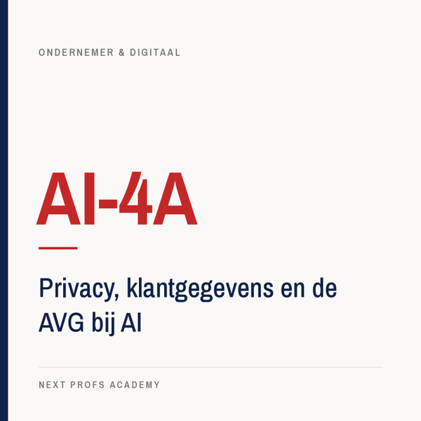AI-4A — Privacy, klantgegevens en de AVG bij AI