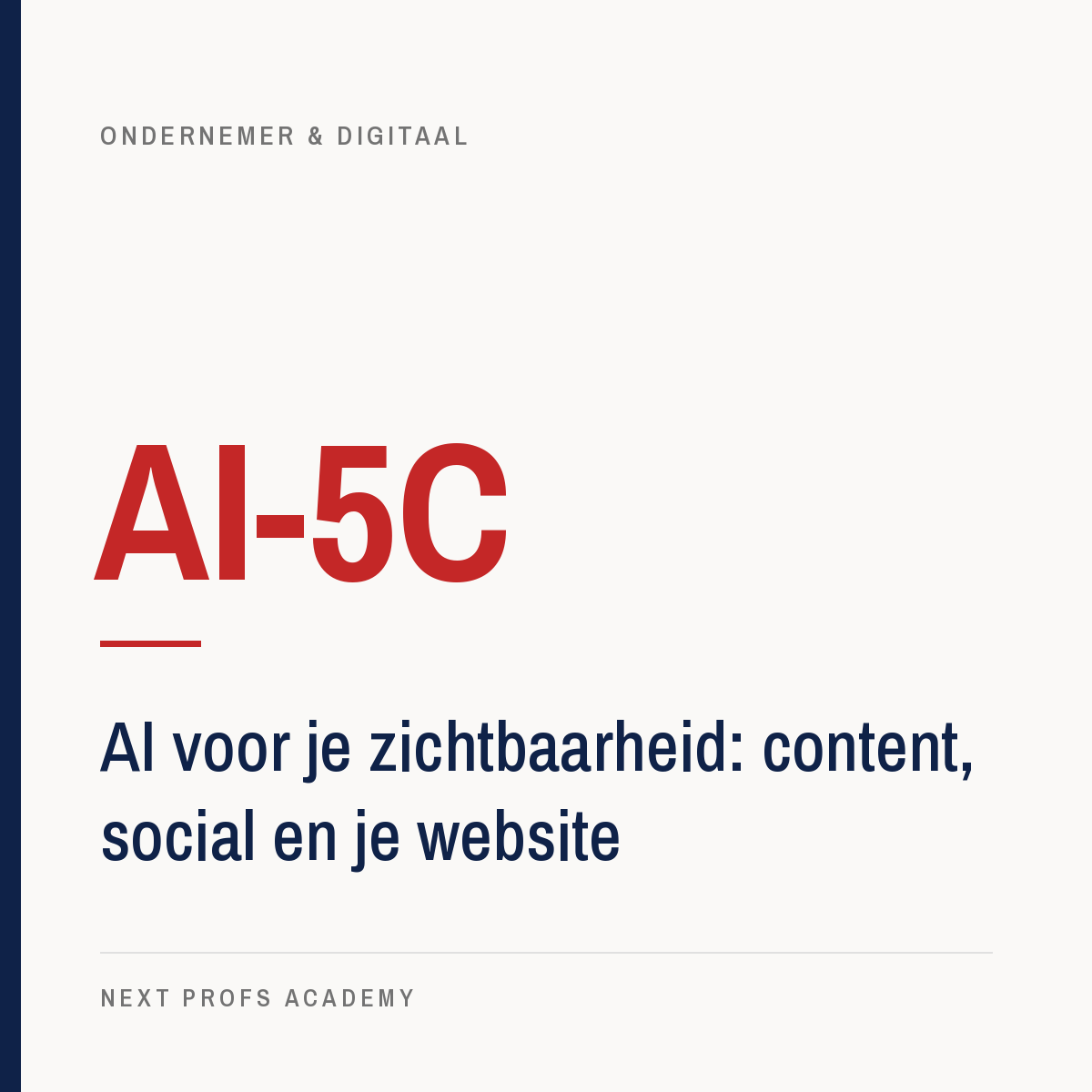 AI-5C — AI voor je zichtbaarheid: content, social en je website