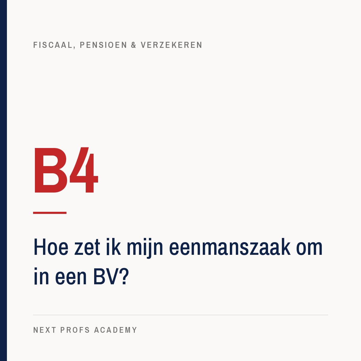 B4 — Hoe zet ik mijn eenmanszaak om in een BV?