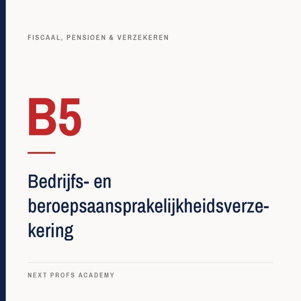B5 — Bedrijfs- en beroepsaansprakelijkheidsverzekering