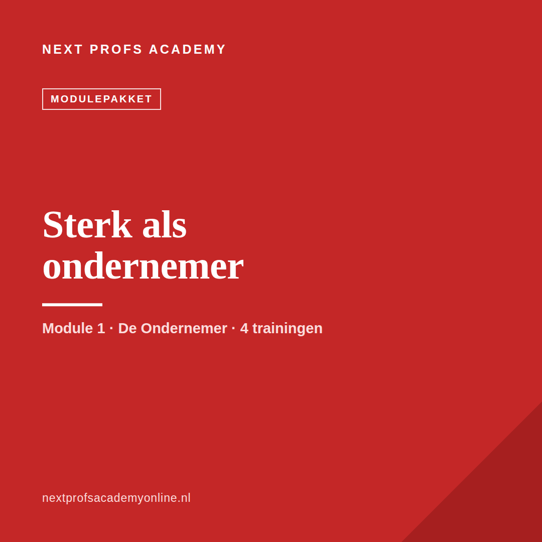 Module 1 · Sterk als ondernemer