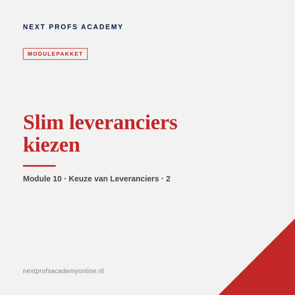 Module 10 · Slim leveranciers kiezen
