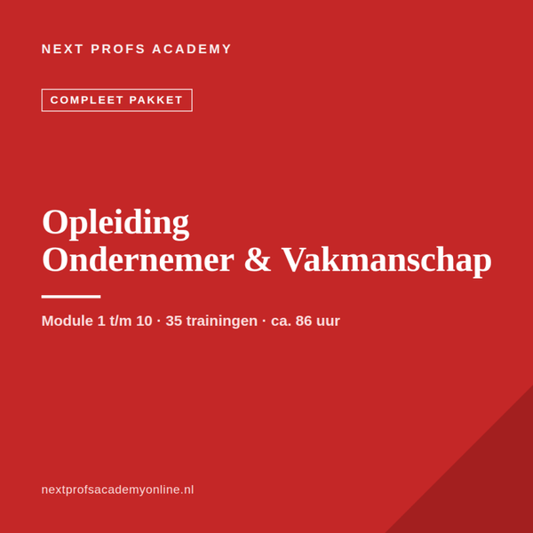 Opleiding Ondernemer & Vakmanschap — Compleet