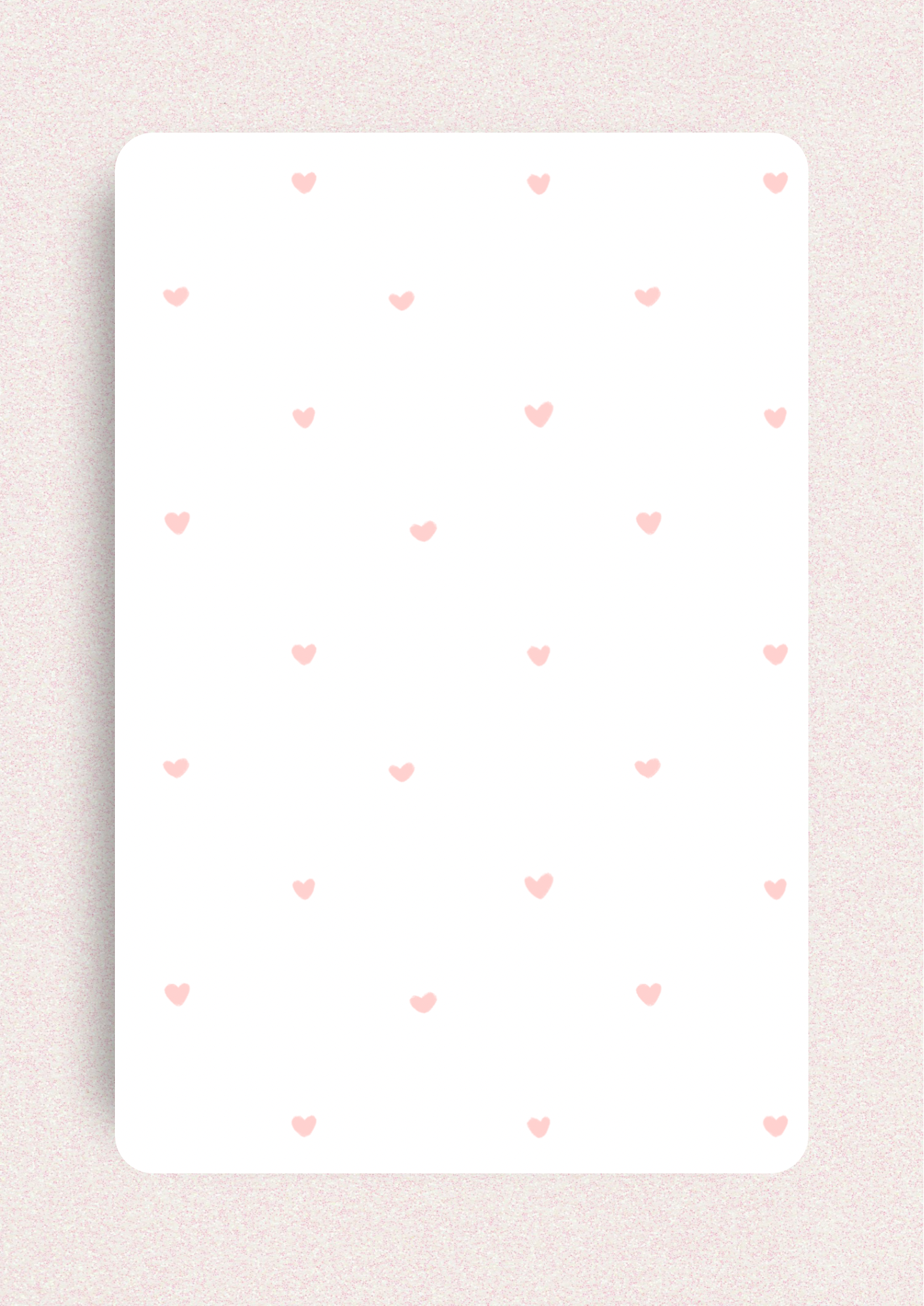 Blanco kaart - Roze hartjes