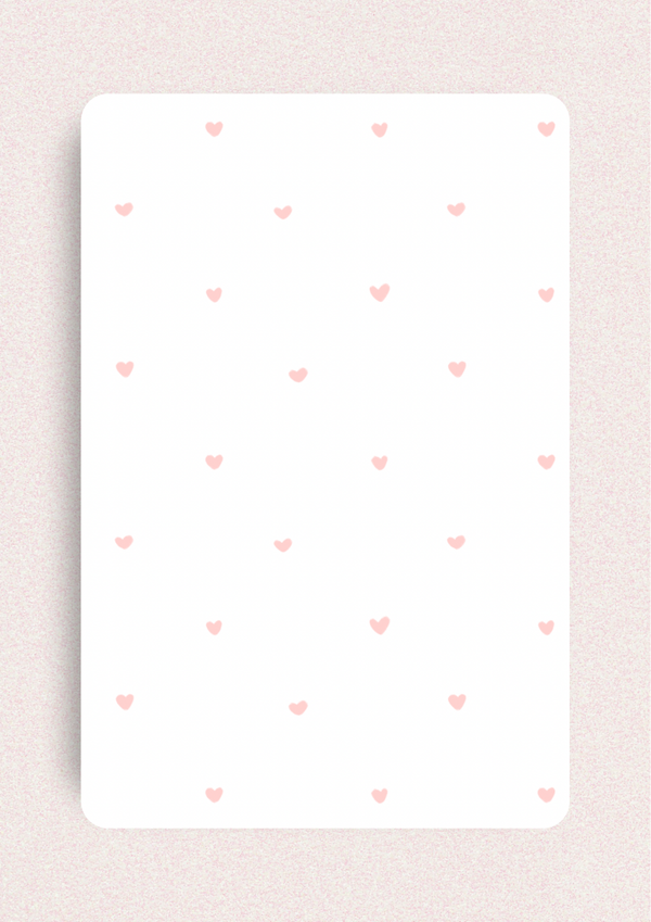 Blanco kaart - Roze hartjes