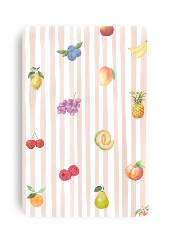 Blanco kaart - Streepjes met fruit