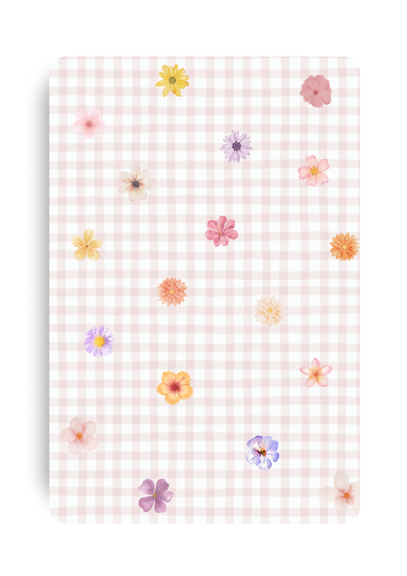 Blanco kaart - Ruit en bloemen