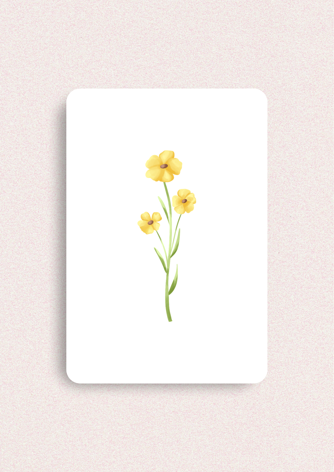 Kleine kaart - Gele bloem