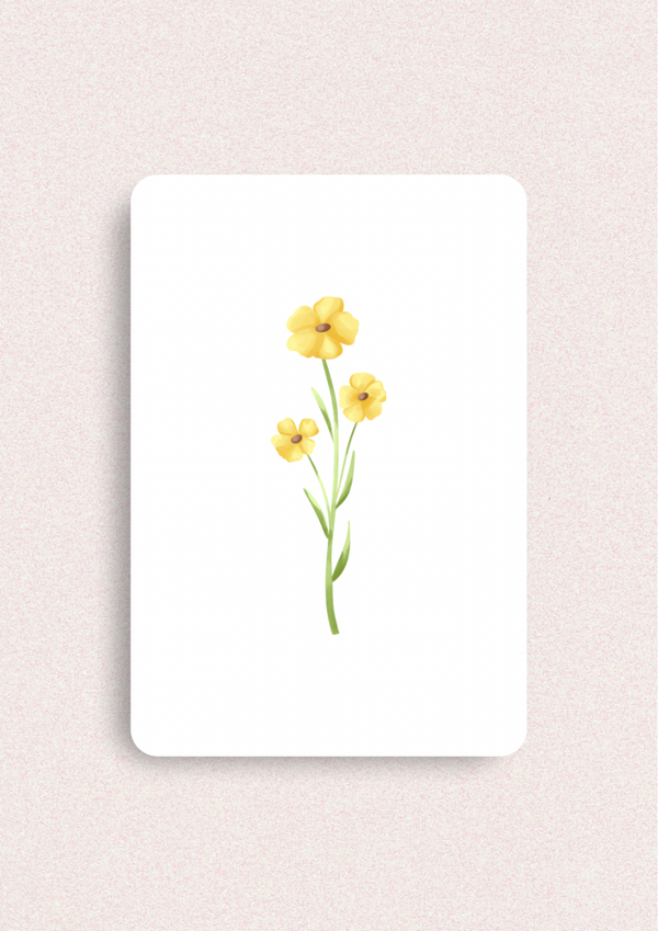 Kleine kaart - Gele bloem