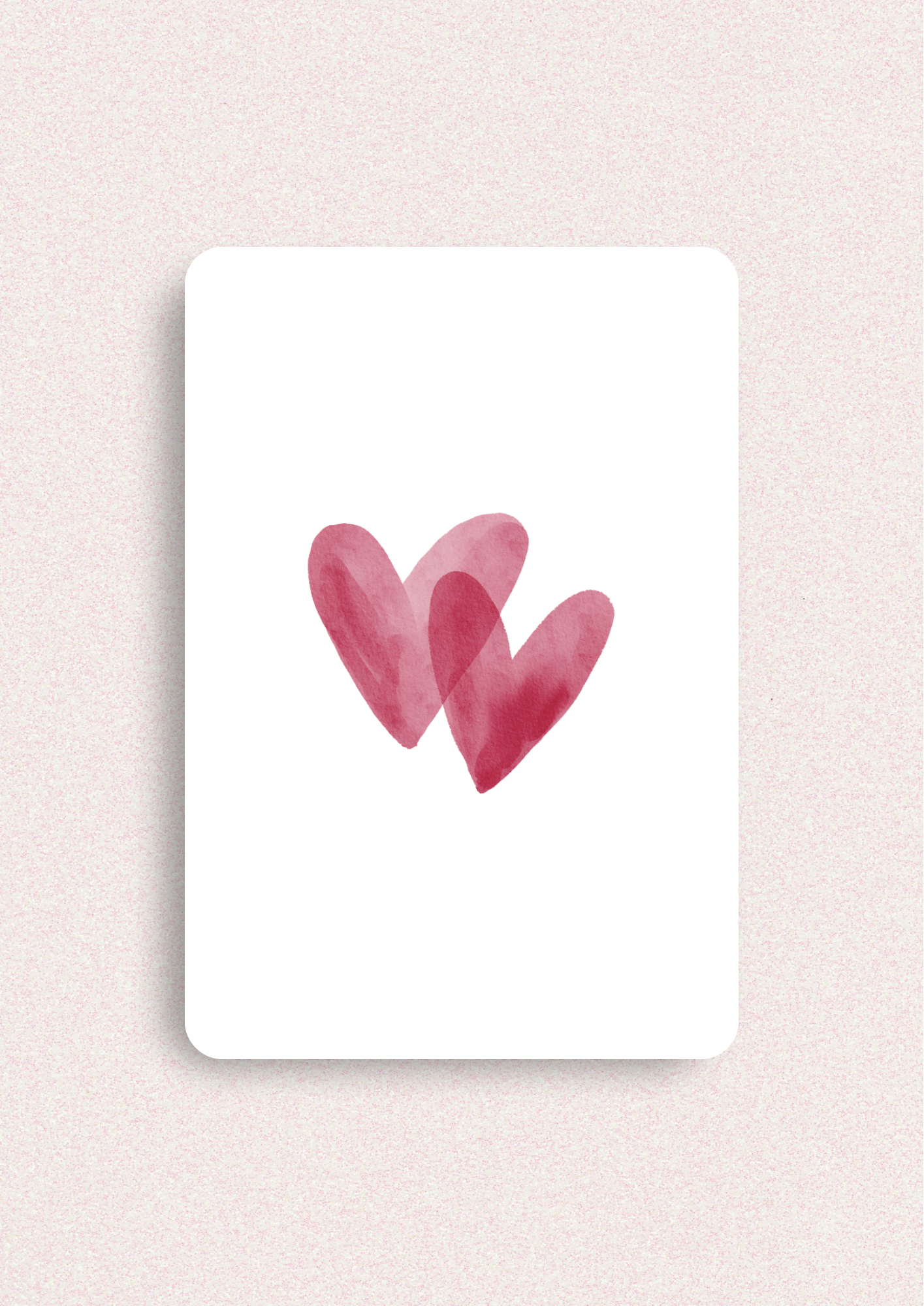 Kleine kaart - Roze hartjes