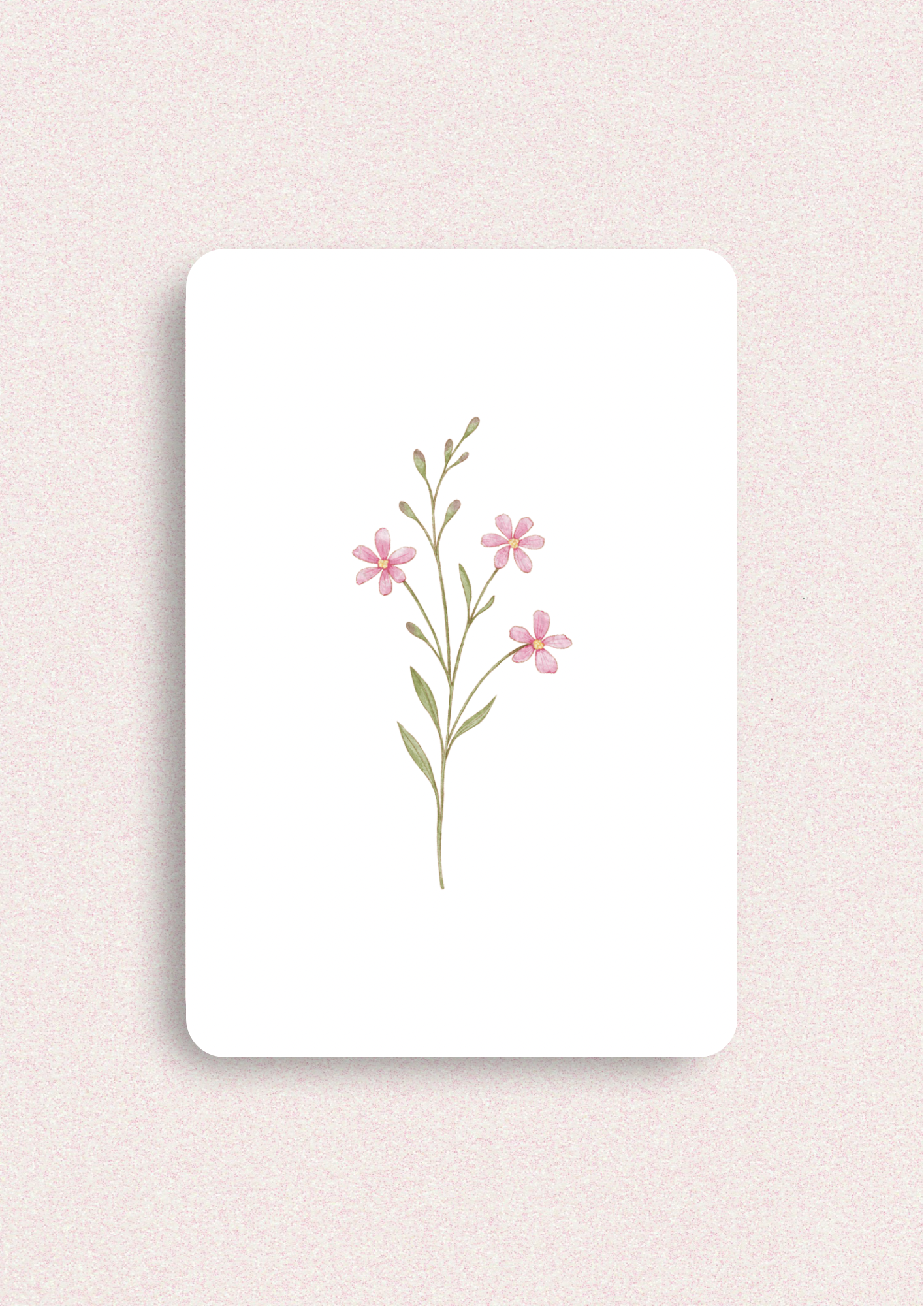 Kleine kaart - Roze bloem
