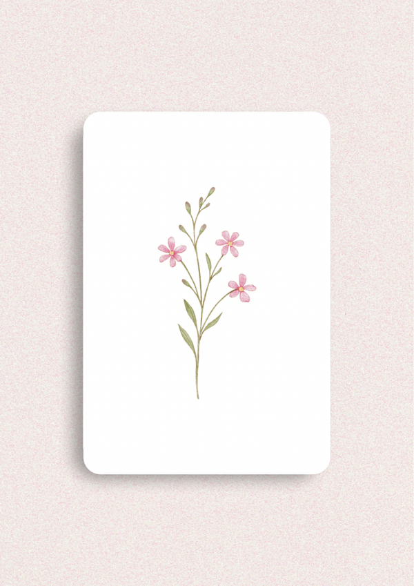 Kleine kaart - Roze bloem