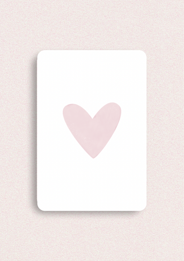Kleine kaart - Roze hart