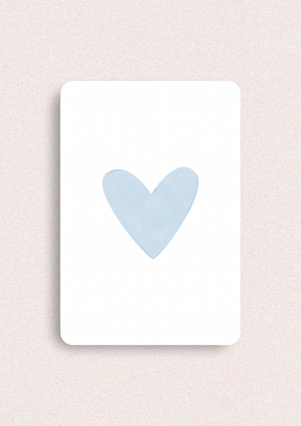 Kleine kaart - Blauw hart