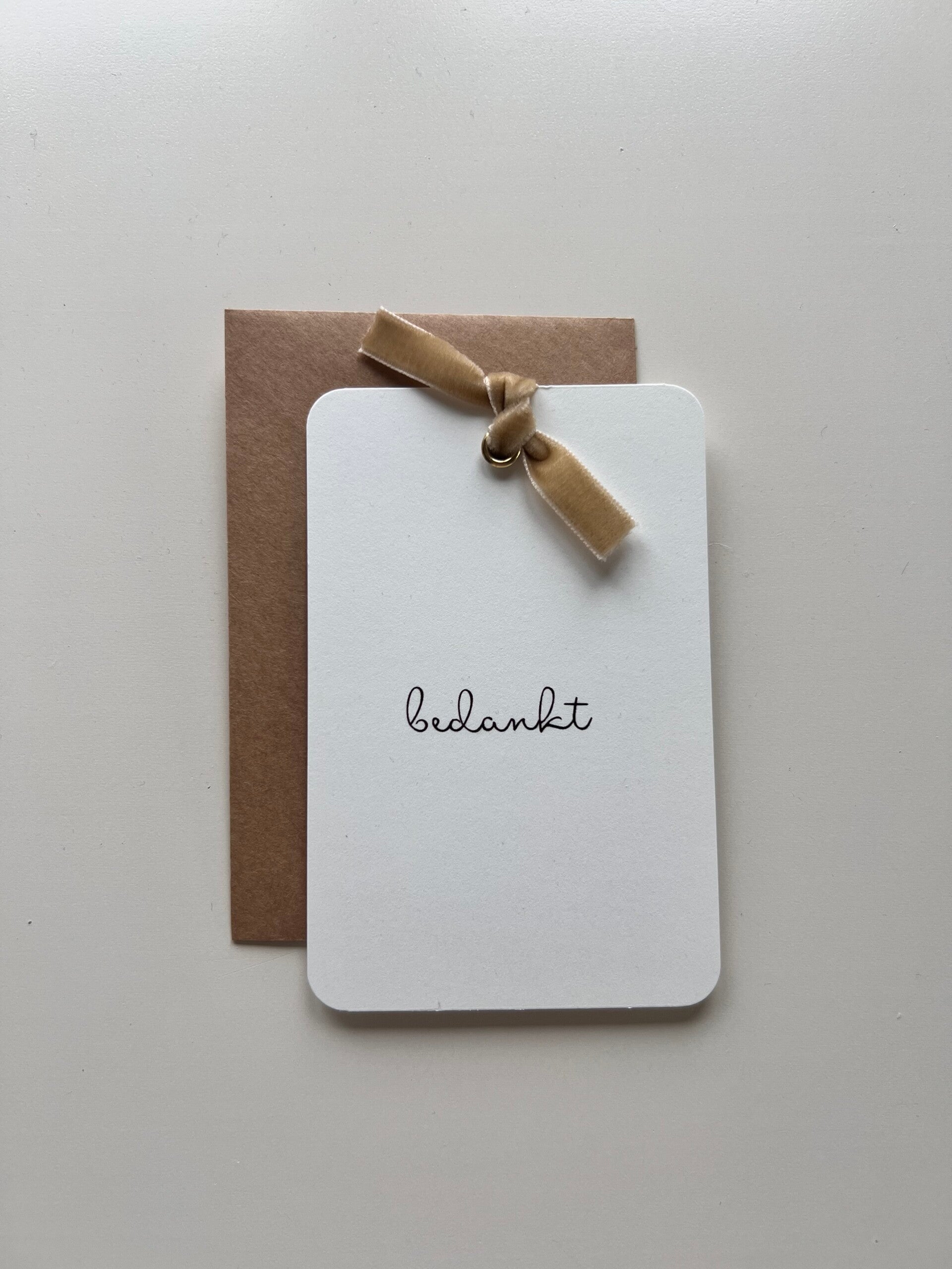 Enkel kaartje - Bedankt - Velvet lint