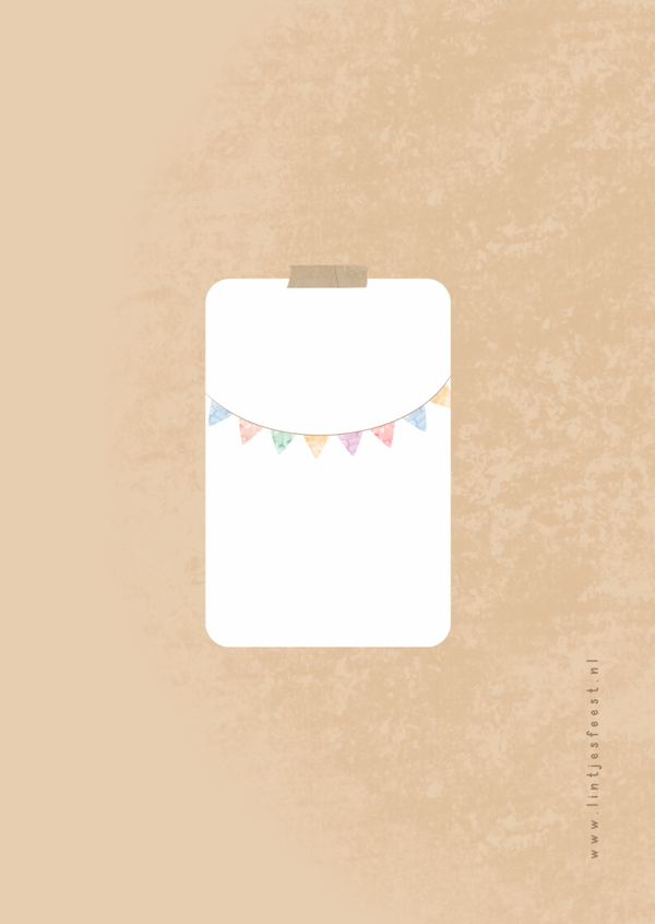 Mini kaartje - veelkleurige vlaggenlijn