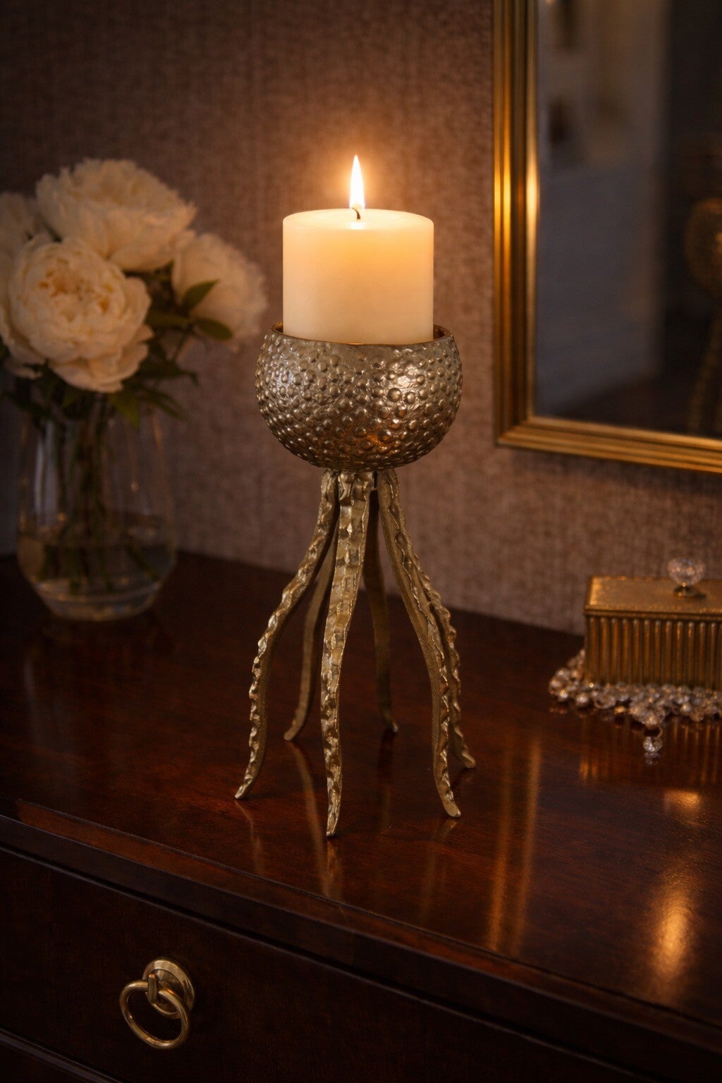 Kandelaar Octopus goud