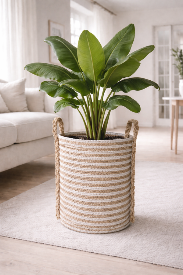 Rieten mand/plantenbak