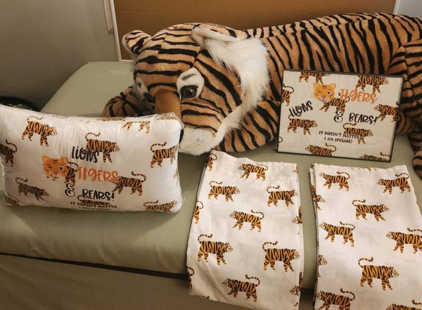 Tiger print curtains (pillow 15x9)