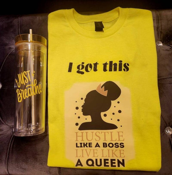 "I Got This" T-shirt & tumbler (yellow)