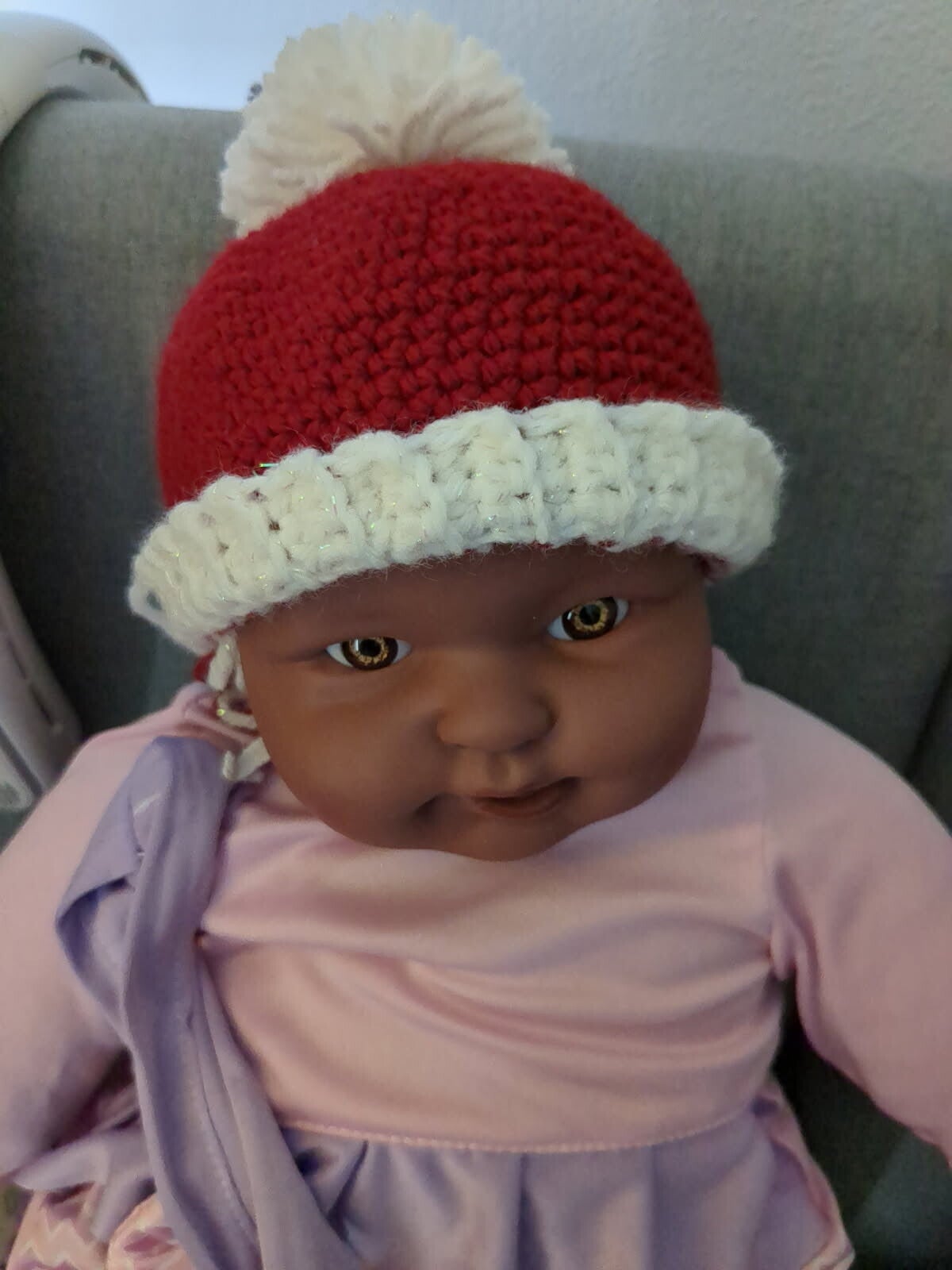 Santa baby winter crochet hat